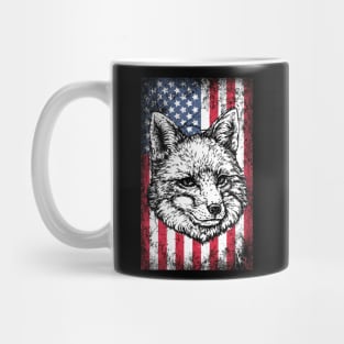 Patriotic Fox American Flag Mug